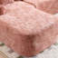 Canapés confortables en chenille rose, mousse et canapé en forme de L pour un salon moderne