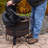 Sanad 23" Round Wood-Burning Bronze Finish Steel Cauldron-Style Smokeless Fire Pit