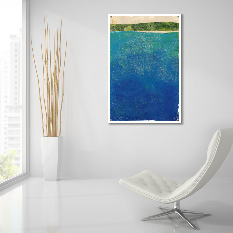 Art mural en verre épique «Island Escape 1» par Laura Gibson, 16 po x 24 po, H 36 po x l 24 po