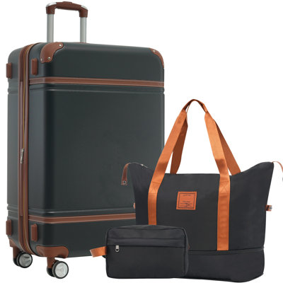 Hardshell Luggage Sets with Bags Lightweight Suitcase Double Spinner Wheels with TSA Lock ,Single Vintage Luggage 28 IN