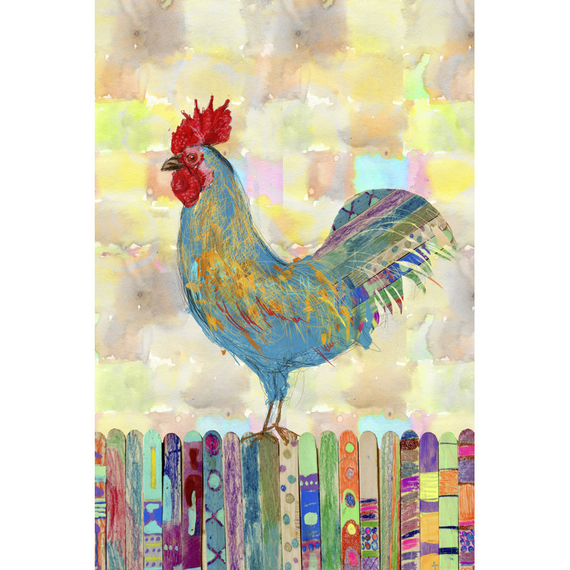 Rooster On A Fence II by Ingrid Blixt - Wrapped Canvas Print, 91cm H x 61cm W x 3.8cm D	