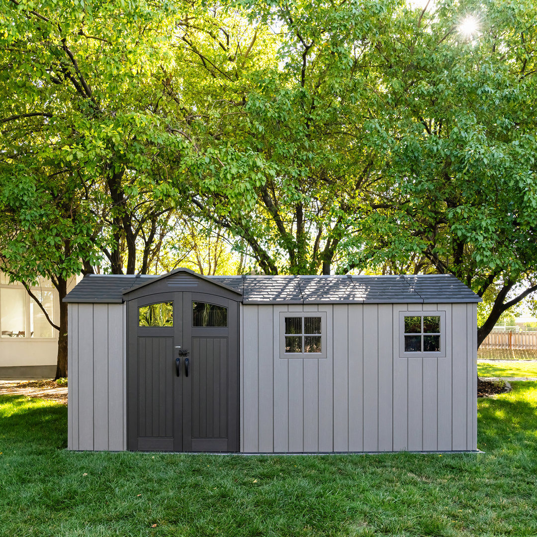Lifetime 16.5 Ft. X 7 Ft. High-density Polyethylene (plastic) Outdoor Storage Shed With Steel-reinforced Construction