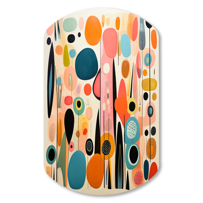 Davin - Décoration murale asymétrique abstraite de style Mid-Century en métal, reproduction de sculpture murale cylindrique en métal