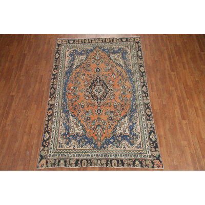 Orange Wool  Traditional Area Rug 6x9