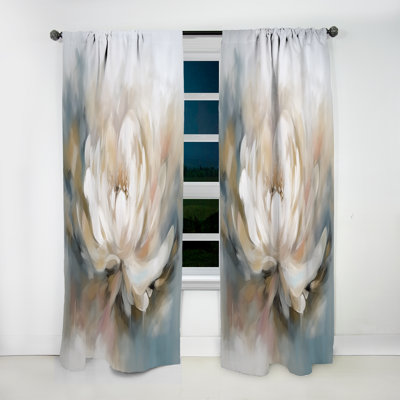 Mélodie des fleurs de lotus blanc - Rideau moderne - Velours obscurcissant - 1 panneau