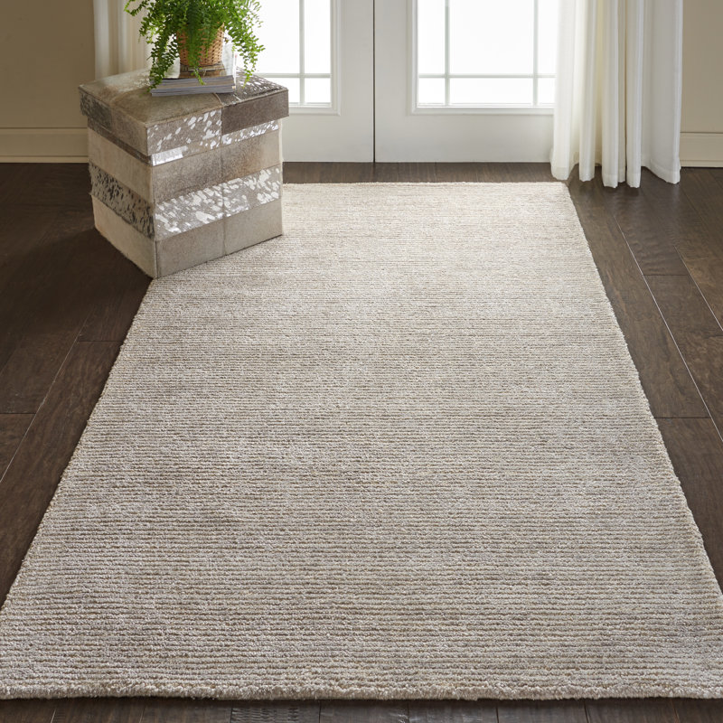 Tapis beige fait à la main Lahoma, Rectangle 3 pi 9 po x 5 pi 9 po