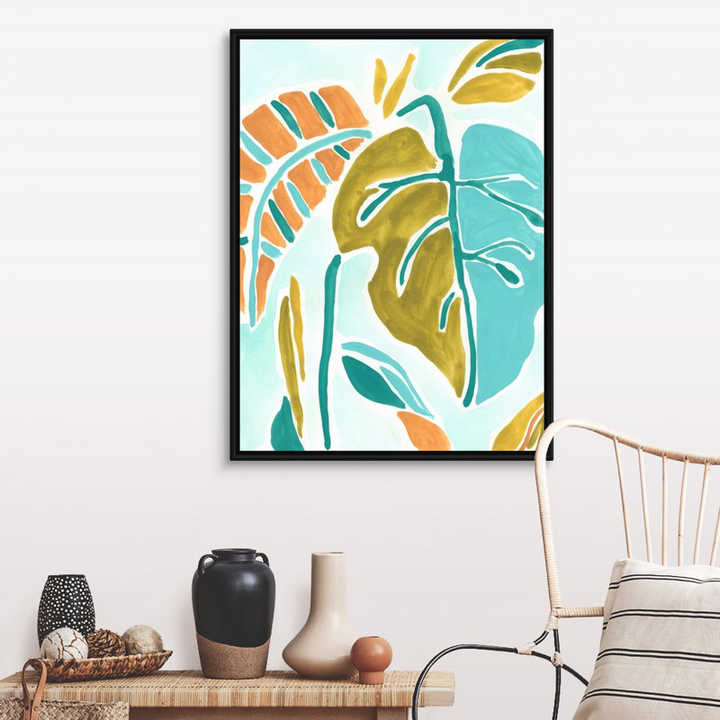 Art mural sur toile Jungle Expression II, Toile avec cadre noir, H 42 po x l 32 po