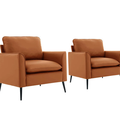 Nordic Retro Luxury 2pc Ts Cat Paw Leather , Breathable Faux Leather, And Easy To Clean, Soft Cushions, Overstuffed , 2 Seats, Brown, 32.2 In Height, Width, 25.41 Depth, 36.93 Lb Weight, Assemble