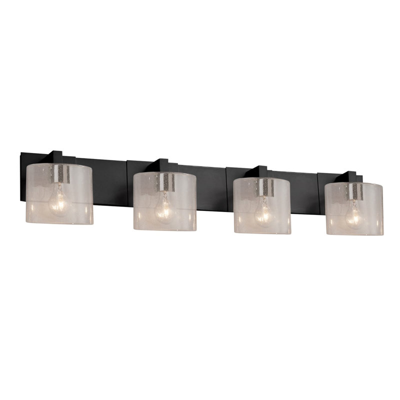 Barre d'éclairage de salle de bain 4 lumières à intensité variable Barnsdale, E26, Noir mat