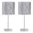 Sylvania 35Cm Polished Chrome Table Lamp Set