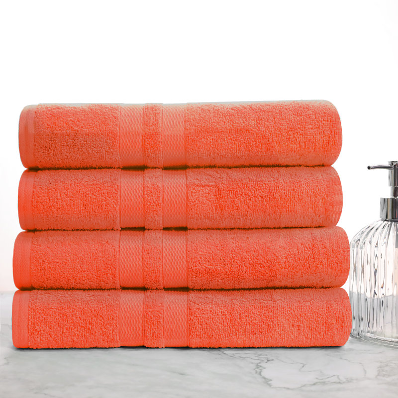 Blue Nile Mills Midweight Bath Towel, Tangerine