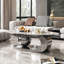 Table basse ovale en faux marbre