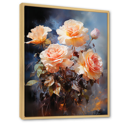 «Colsten Peach Roses Romantic Impression I», reproduction sur toile