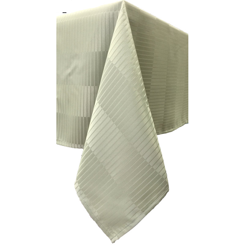 Saira Striped Tablecloth, 72" W Square, Light Green