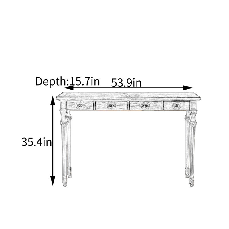 Table de couloir grise vieillie