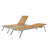 Cand 77.6" Long Metal Reclining  Armless Single Chaise Lounge with PVC-coated polyesterSling Seat and Wheels-1641375344-1641375350