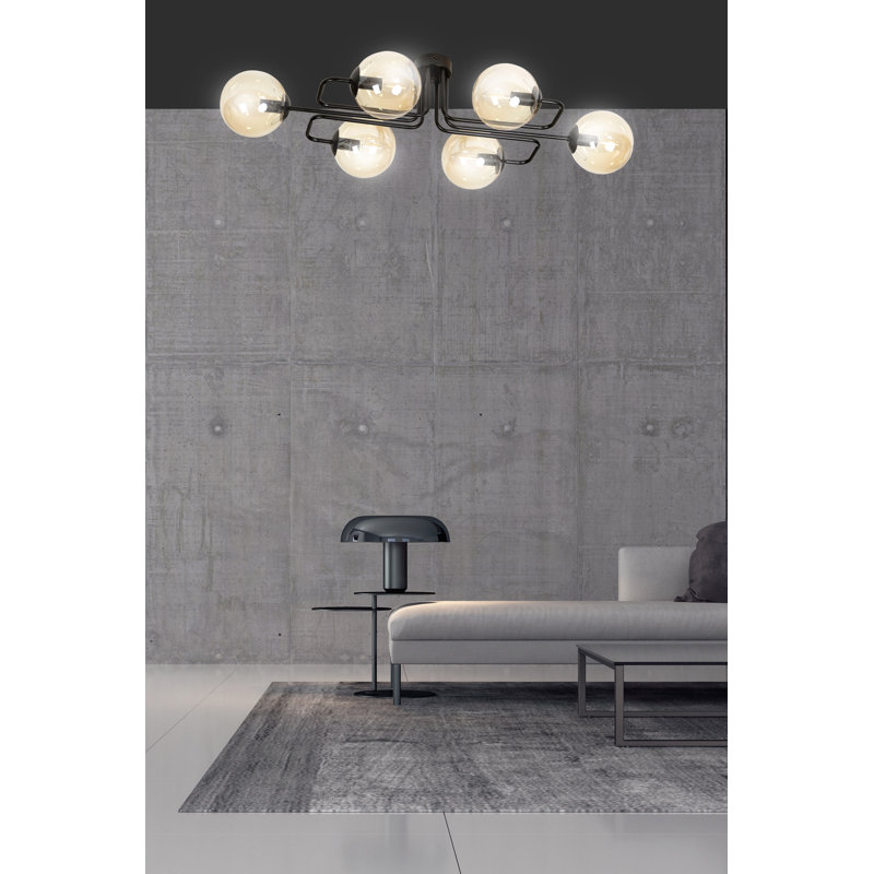Cadesia Glass Semi Flush Mount, Amber