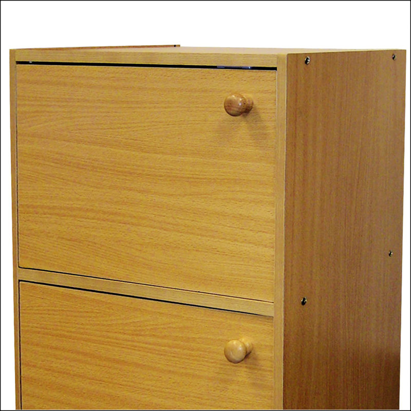 Bibliothèque 24 "à 2 niveaux avec 2 tablettes en bois avec portes