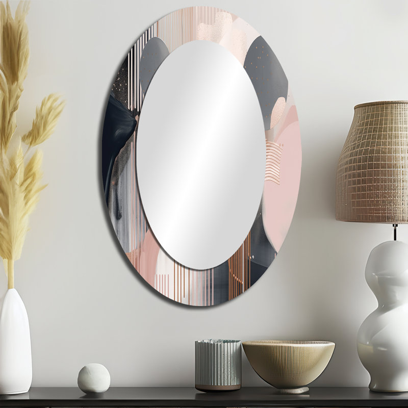 Miroir mural moderne gris Whispers Of Marble II, 36 po x 24 po