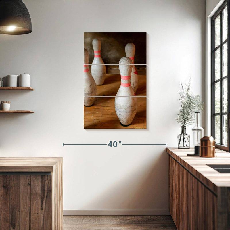 Old Bowling Pin Set, 38" H x 24" W