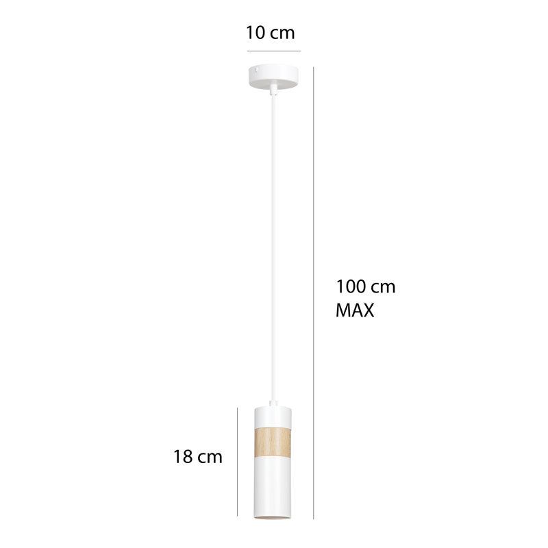 Cognato 1 - Light Cylinder Pendant, White