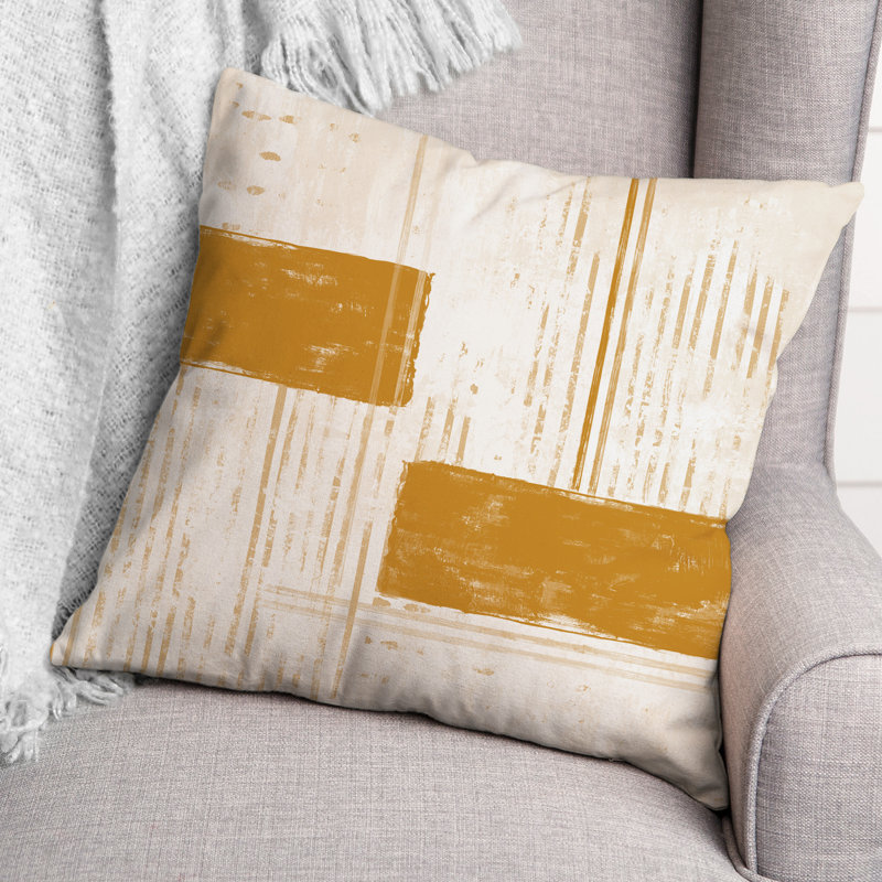  Coussin décoratif intérieur / extérieur, Orange / Jaune