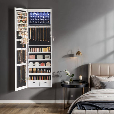 Armoire à bijoux avec miroir à suspendre