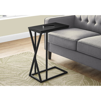 Accent Table, C-shaped, End, Side, Snack, Living Room, Bedroom, Metal, Laminate