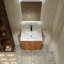 Meuble-lavabo flottant 24 po avec lavabo et portes à fermeture en douceur, ébène brun-1959613346