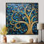 «Whirling Art Nouveau Tree Teal Blue Sky», reproduction d'art murale arbre-1402157909-1402157918