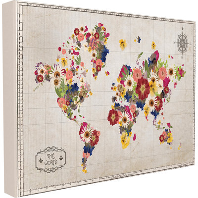 Carte du monde floral, impression