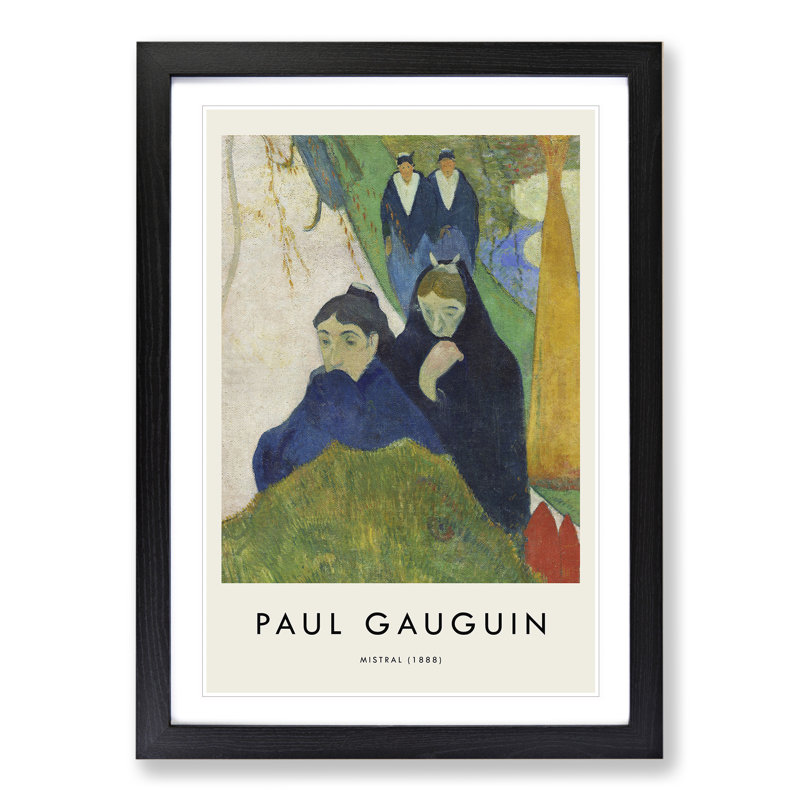 Mistral by Paul Gauguin - Picture Frame Painting, 48cm H x 36cm W x 2cm D, Black