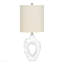 Lighting, H 25 po, lampe de table, résine crème, abat-jour ivoire / crème, moderne