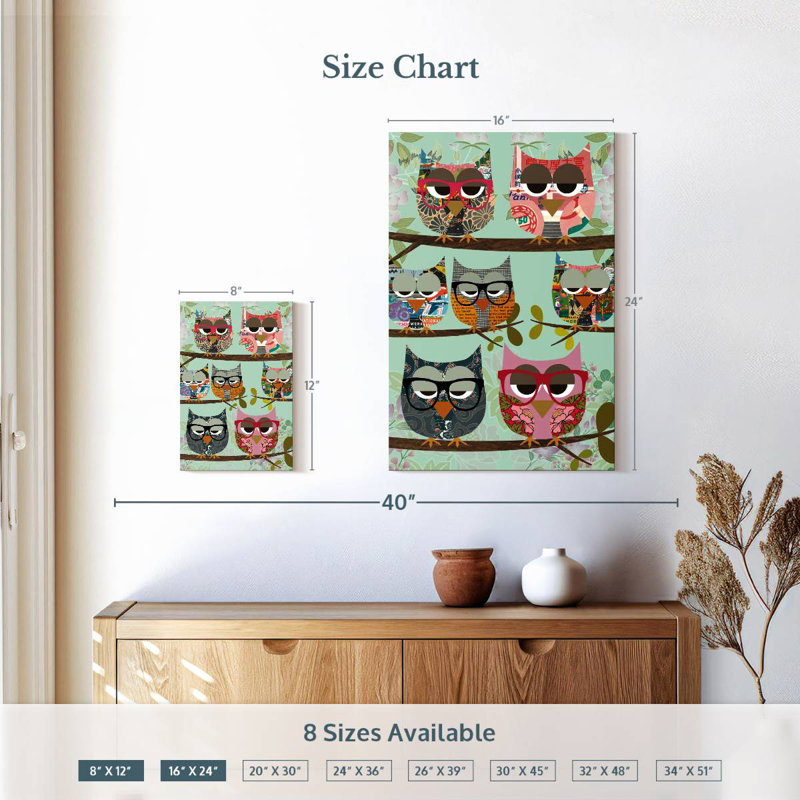 Brampt Owl Friends, 12" H x 8" W