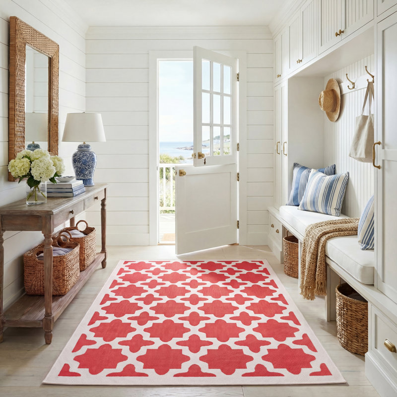 Herefordshire Performance Geometric Indoor/Outdoor Area Rug, Rectangle 5'3" x 7'7"