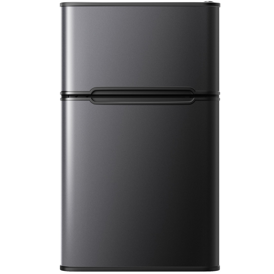 Simzlife 3.2 Cubic Feet Small Fridge Convertible Mini Fridge with Freezer Simzlife Color/Finish: Black