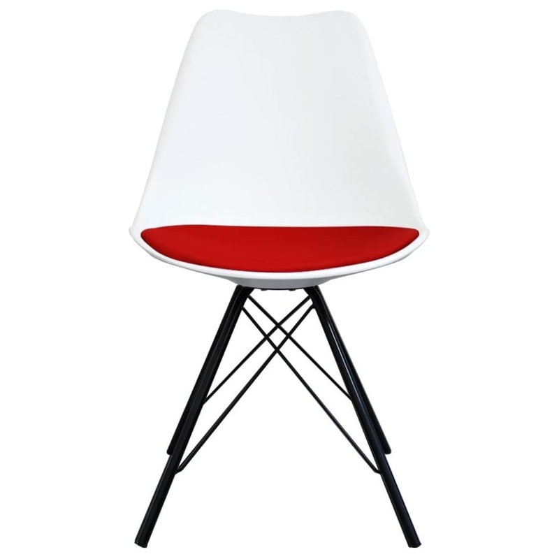 Aneta Plastic Side Chair, Red/White