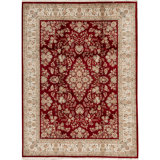 Hand-Knotted High-Quality Wine and Ivory Area Rug