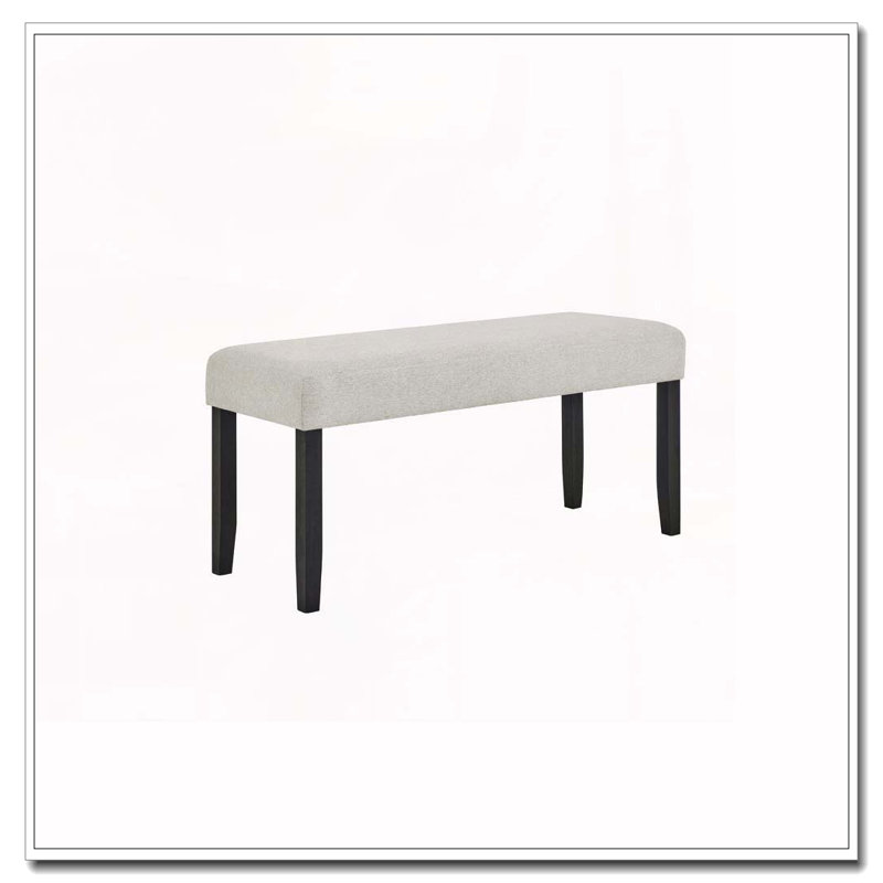 Upholstered Bench, Light Gray