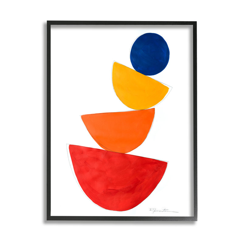 Ba-269, encadré inclinable, formes équilibrées, encadré sur bois par Ruth Fromstein, Giclée encadrée noir minuit
