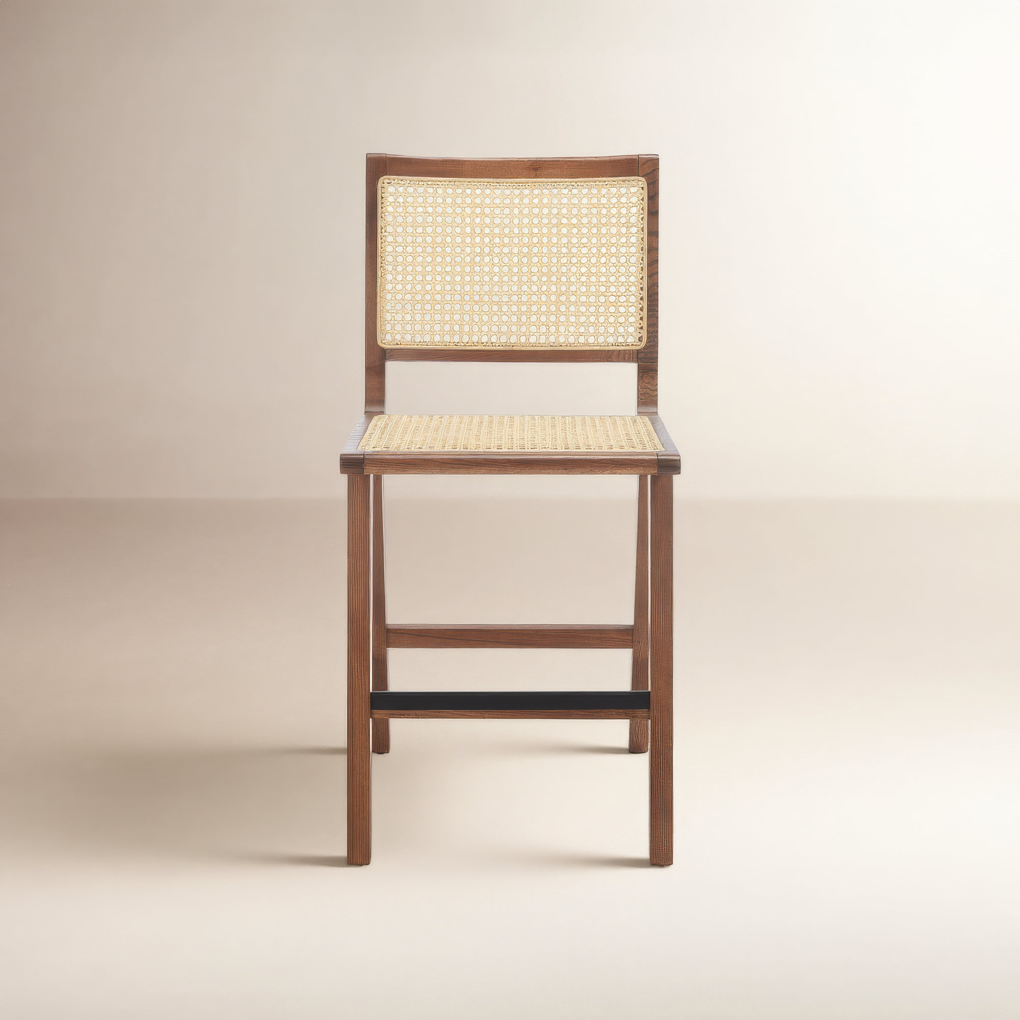 Atticus Cane Bar & Counter Stool, Walnut, Counter Stool (23.2" Seat Height)