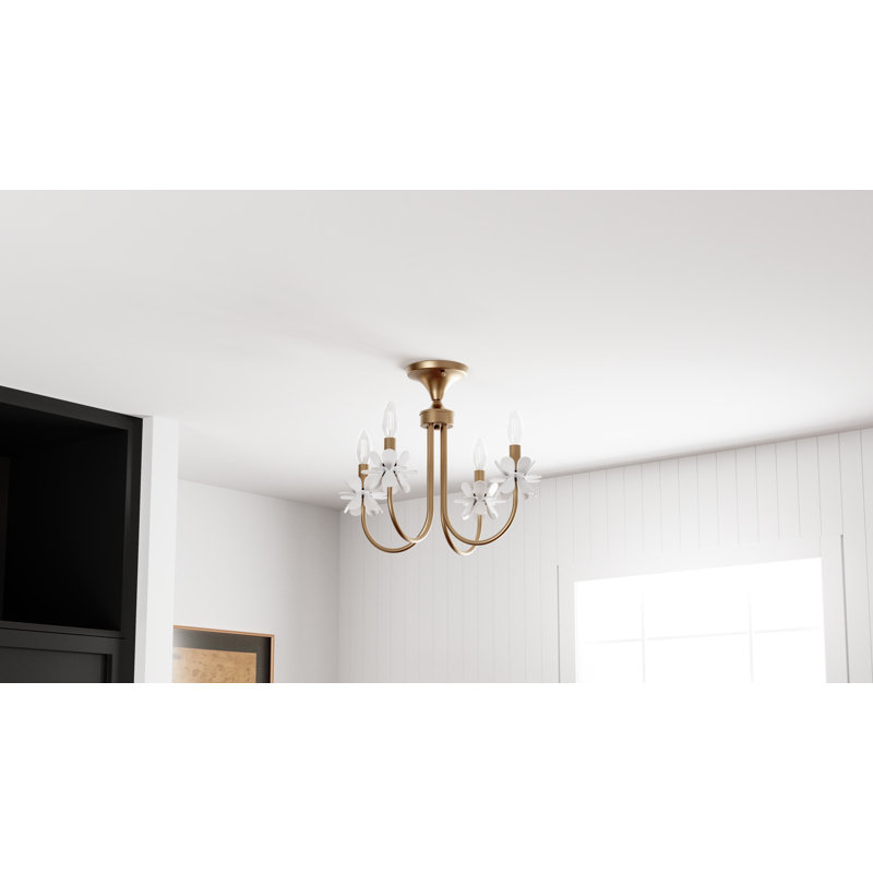 Moulden 4-Light Bronze Gold Semi-Flush Mount