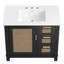 Meuble-lavabo sur pied simple 36 po avec plateau en céramique Modway-93235906