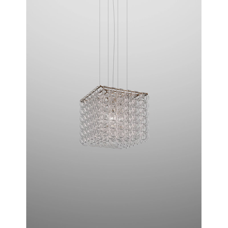 Giogali 3 - Light Chandelier, 20" H x 20" W x 20" D, Matte Bronze, Crystal Transparent