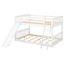 Lit double superposé au-dessus avec espace et glissade en blanc compact