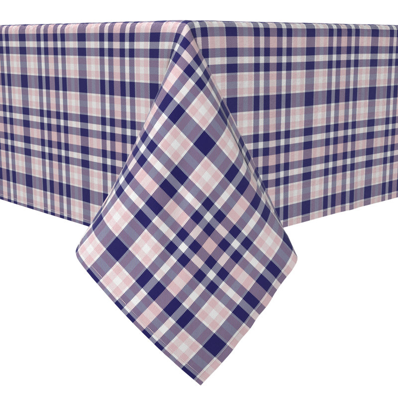 Rectangular Tablecloth, 100% Cotton, 60X104", Plaid 6