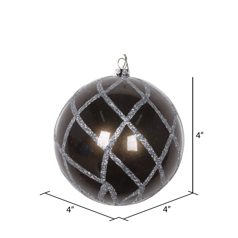 Ornement en forme de boule de bonbon scintillant, H 4 po x l 4 po x P 4 po, Étain