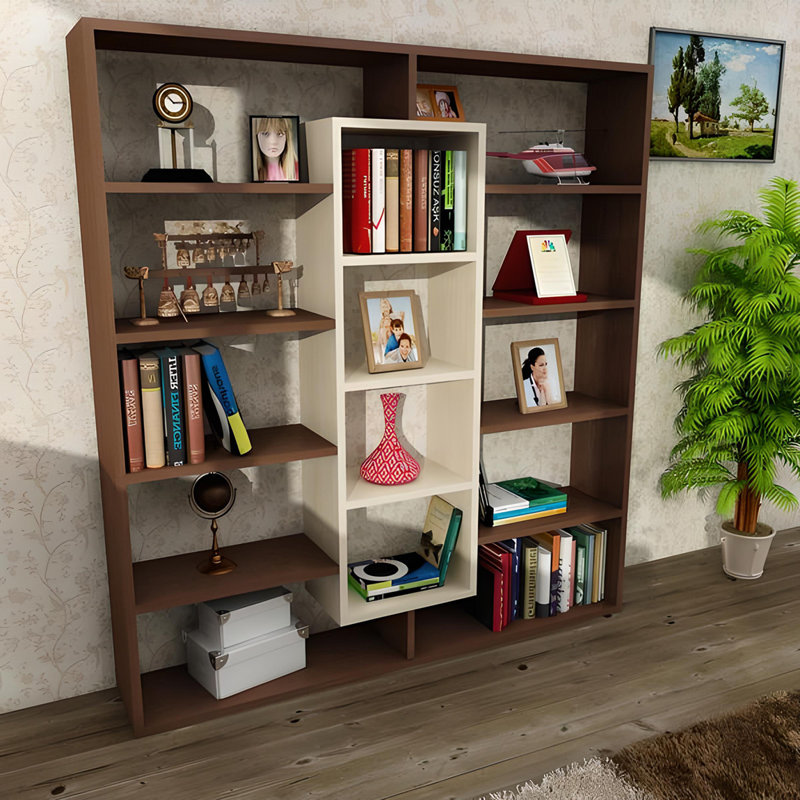 135.7cm H x 125cm W Library Bookcase, Wenge Birch