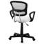 Chaise de bureau S moderne - réglable, très large, assise en filet blanc, ergonomique, filet, métal noir