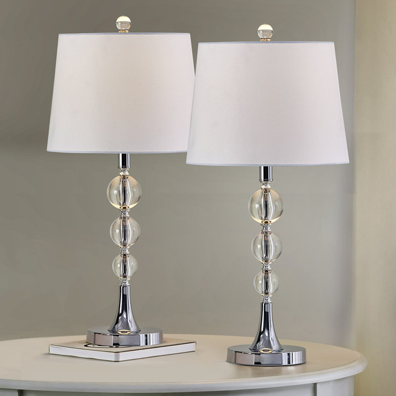 Ensemble de lampes de table chromées 25 po